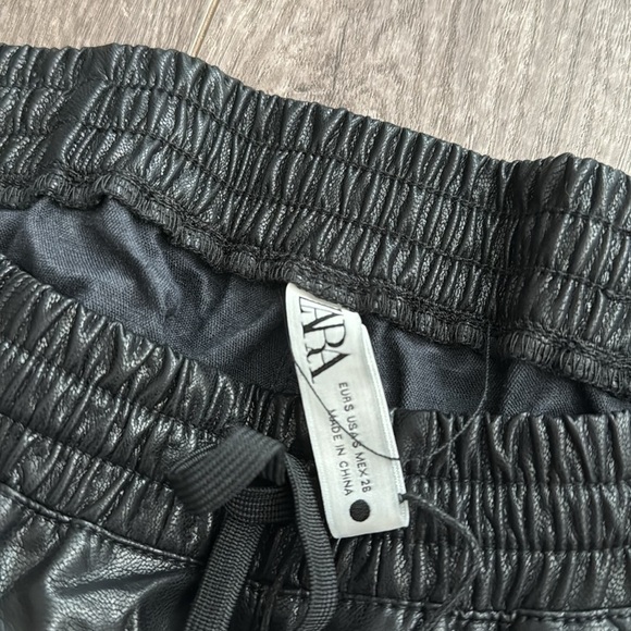 NTW Zara black faux leather jogger pants S - Picture 5 of 5
